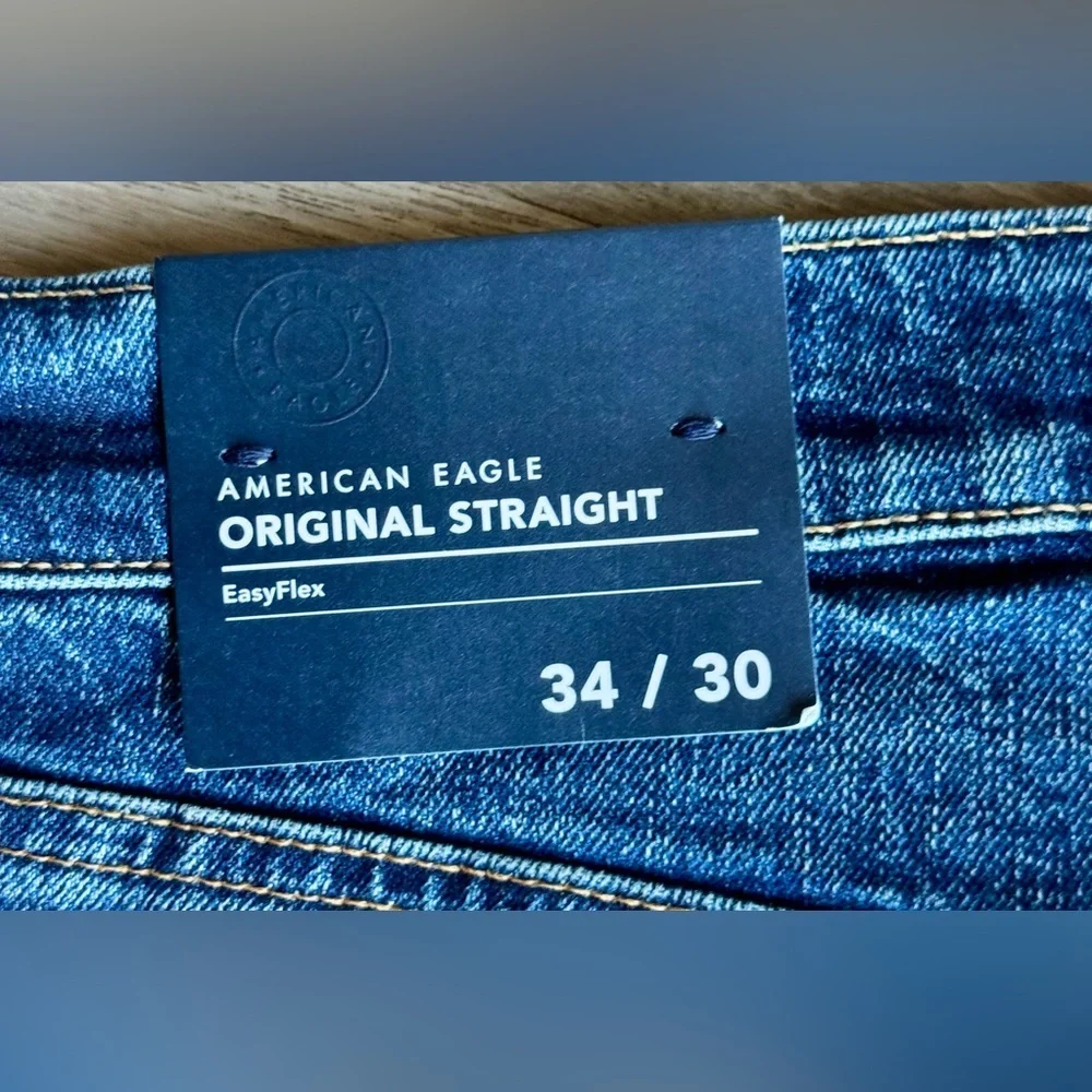 American Eagle EasyFlex Original Straight Jeans Dark Vintage Wash 34x30‎